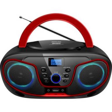 Silva Schneider MPC 19.4 USB URH CD-s rádió AUX, CD, USB Fekete/piros Silva Schneider MPC 19.4 USB URH CD-s rádió AUX, CD, USB Fekete/piros