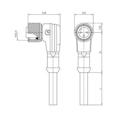 Lutronic 1073 Érzékelő-/működtető összekötő, konfekcionált M12 Csatlakozóaljzat, hajlított 5 m Pólusszám: 4 1 db Lutronic 1073 Érzékelő-/működtető összekötő, konfekcionált M12 Csatlakozóaljzat, hajlított 5 m Pólusszám: 4 1 db