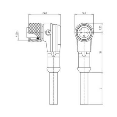 Lutronic 1070 Érzékelő-/működtető összekötő, konfekcionált M12 Csatlakozóaljzat, hajlított 2 m Pólusszám: 4 1 db Lutronic 1070 Érzékelő-/működtető összekötő, konfekcionált M12 Csatlakozóaljzat, hajlított 2 m Pólusszám: 4 1 db