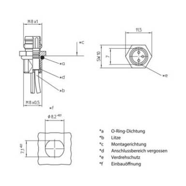 Lutronic 1226 Érzékelő-/működtető beépíthető összekötő M8 Alj, beépíthető 0.50 m Pólusszám: 3 1 db Lutronic 1226 Érzékelő-/működtető beépíthető összekötő M8 Alj, beépíthető 0.50 m Pólusszám: 3 1 db