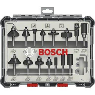 Bosch vegyes vágókészlet, 15 db, 6 mm-es szár Bosch Accessories 2607017471 Bosch vegyes vágókészlet, 15 db, 6 mm-es szár Bosch Accessories 2607017471