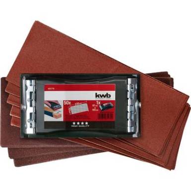 PROFI kézi daráló készlet, 50 csiszolószalaggal 93 x 230 mm kwb 485170 1 db PROFI kézi daráló készlet, 50 csiszolószalaggal 93 x 230 mm kwb 485170 1 db