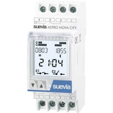 Suevia DigiAstro 2 Kalapsínes időkapcsoló óra Digitális 230 V/AC 16 A/250 V Suevia DigiAstro 2 Kalapsínes időkapcsoló óra Digitális 230 V/AC 16 A/250 V