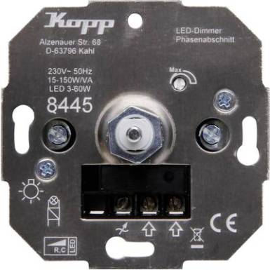 Kopp 844500001 Beépíthető dimmer Alkalmas fényforrásokhoz: Izzó, Halogén izzó, LED-es izzó Kopp 844500001 Beépíthető dimmer Alkalmas fényforrásokhoz: Izzó, Halogén izzó, LED-es izzó