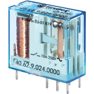 Finder 40.62.7.024.0000 Nyák relé 24 V/DC 10 A 2 váltó 1 db Finder 40.62.7.024.0000 Nyák relé 24 V/DC 10 A 2 váltó 1 db