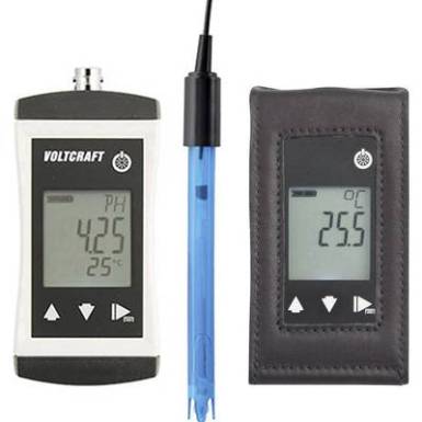 VOLTCRAFT KBM-110 + TG-400 pH m&eacute;rő műszer Hőm&eacute;rs&eacute;klet, pH &eacute;rt&eacute;k