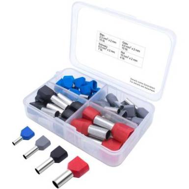 T1903C026 TRU COMPONENTS Érvéghüvely készlet 2 x 2.50, 4, 6, 10 Részlegesen szigetelt Kék, Szürke, Fekete, Piros 36 rész T1903C026 TRU COMPONENTS Érvéghüvely készlet 2 x 2.50, 4, 6, 10 Részlegesen szigetelt Kék, Szürke, Fekete, Piros 36 rész
