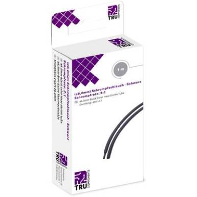TRU COMPONENTS 8435024 Zsugorcső ragasztó nélkül Fekete 6 mm Zsugorodási arány:2:1 1 m TRU COMPONENTS 8435024 Zsugorcső ragasztó nélkül Fekete 6 mm Zsugorodási arány:2:1 1 m