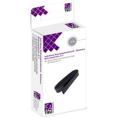 TRU COMPONENTS 8435064 Zsugorcső ragasztó nélkül Fekete 9 mm Zsugorodási arány:2:1 1 m TRU COMPONENTS 8435064 Zsugorcső ragasztó nélkül Fekete 9 mm Zsugorodási arány:2:1 1 m