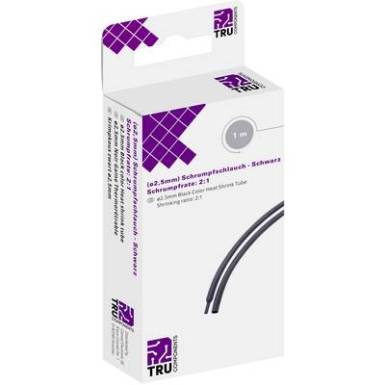 TRU COMPONENTS 8435072 Zsugorcső ragasztó nélkül Fekete 2.50 mm Zsugorodási arány:2:1 1 m TRU COMPONENTS 8435072 Zsugorcső ragasztó nélkül Fekete 2.50 mm Zsugorodási arány:2:1 1 m