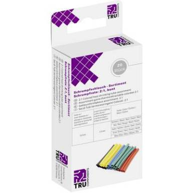 TRU COMPONENTS 8435112 Zsugorcső ragasztó nélkül Fekete, Piros, Sárga, Zöld, Kék 4.50 mm Zsugorodási arány:2:1 20 rész TRU COMPONENTS 8435112 Zsugorcső ragasztó nélkül Fekete, Piros, Sárga, Zöld, Kék 4.50 mm Zsugorodási arány:2:1 20 rész