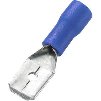 TRU COMPONENTS 8436768 Lapos&eacute;rintkezős dug&oacute; szortiment Dugasz sz&eacute;less&eacute;g: 6.30 mm Dugaszol&aacute;si vastags&aacute;g: 0.80 mm 180 &deg; R&eacute;szlegesen szigetelt K&eacute;k 25 db