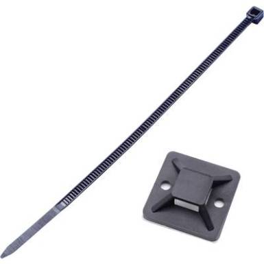 TRU COMPONENTS Kabelbefestigungs-Set, T1904CA039 K&aacute;belk&ouml;t&ouml;ző k&eacute;szlet 100 mm Fekete 20 r&eacute;sz