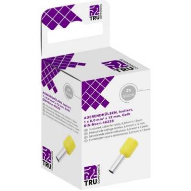 8436872 TRU COMPONENTS Érvéghüvely 1 x 6 mm? x 12 mm Részlegesen szigetelt Sárga 25 db 8436872 TRU COMPONENTS Érvéghüvely 1 x 6 mm? x 12 mm Részlegesen szigetelt Sárga 25 db