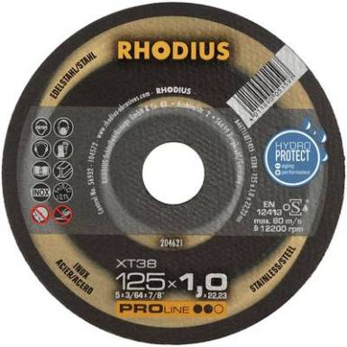 Vágótárcsa, egyenes 230 mm 22.23 mm Rhodius XT38 205702 1 db Vágótárcsa, egyenes 230 mm 22.23 mm Rhodius XT38 205702 1 db