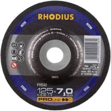Nagyolótárcsa, hajlított 125 mm 22.23 mm Rhodius RS2 200213 1 db Nagyolótárcsa, hajlított 125 mm 22.23 mm Rhodius RS2 200213 1 db