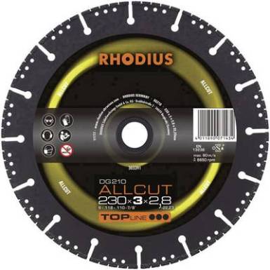 Rhodius DG210 ALLCUT gyémántvágó korong 180 x 3,0 x 2,8 x 22,23 mm Rhodius 303390 ? 180 mm 1 db Rhodius DG210 ALLCUT gyémántvágó korong 180 x 3,0 x 2,8 x 22,23 mm Rhodius 303390 ? 180 mm 1 db