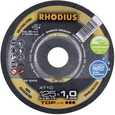 Vágótárcsa, egyenes 115 mm 22.23 mm Rhodius XT10 206162 1 db Vágótárcsa, egyenes 115 mm 22.23 mm Rhodius XT10 206162 1 db