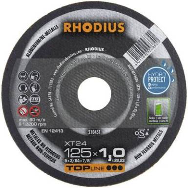 V&aacute;g&oacute;t&aacute;rcsa, egyenes 125 mm 22.23 mm Rhodius XT24 210451 1 db