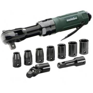 Sűrített levegős racsnis hajtókar 1/2 (12.5 mm) külső négylap, 1/4 (6.3 mm) 6.2 bar Metabo DRS 68 Set Sűrített levegős racsnis hajtókar 1/2 (12.5 mm) külső négylap, 1/4 (6.3 mm) 6.2 bar Metabo DRS 68 Set