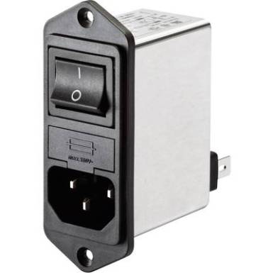 H&aacute;l&oacute;zati szűrő kapcsol&oacute;val, hidegk&eacute;sz&uuml;l&eacute;k aljjal 250 V/AC 1 A 7.5 mH Schaffner FN 281-1-06 1 db