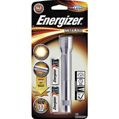 LED Kézilámpa, 5 Nichia LED-es 35 lm, 2db AA ceruzaelemmel, ezüst színű Energizer Metal Light 634041 LED Kézilámpa, 5 Nichia LED-es 35 lm, 2db AA ceruzaelemmel, ezüst színű Energizer Metal Light 634041
