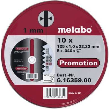 V&aacute;g&oacute;t&aacute;rcsa, egyenes 125 mm 22.23 mm Metabo 616359000 10 db