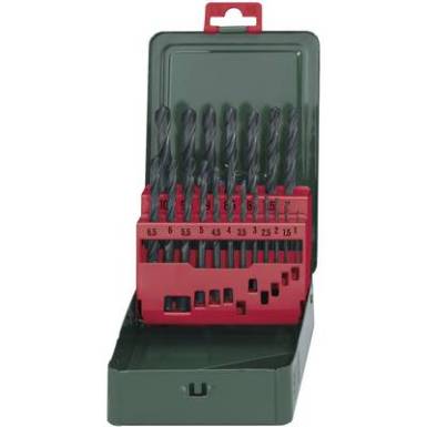 Metabo 627151000 HSS Fém spirálfúró készlet 19 részes Hengertekercselt DIN 338 Henger szár 1 készlet Metabo 627151000 HSS Fém spirálfúró készlet 19 részes Hengertekercselt DIN 338 Henger szár 1 készlet