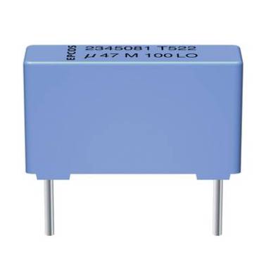 MKT f&oacute;liakondenz&aacute;tor, radi&aacute;lis, &aacute;ll&oacute; 0,47 uF 630 V/DC 10 % RM 27,5 mm 31,5 x 11 x 21 mm Epcos B32524-Q8474-K