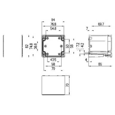Installációs műszerdoboz 84 x 82 x 85 mm, polikarbonát, szürke (RAL 7035), Spelsberg TG PC 88-9-to Installációs műszerdoboz 84 x 82 x 85 mm, polikarbonát, szürke (RAL 7035), Spelsberg TG PC 88-9-to