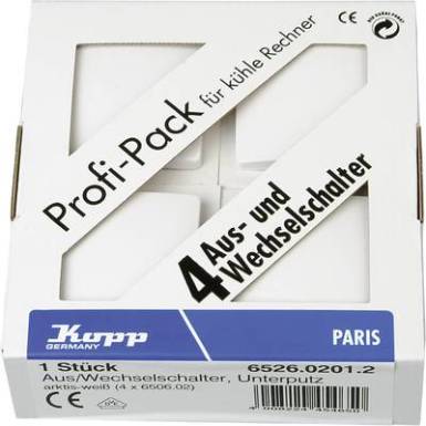 Kopp Betét ki-/váltókapcsoló Paris Fehér 652602012 Kopp Betét ki-/váltókapcsoló Paris Fehér 652602012
