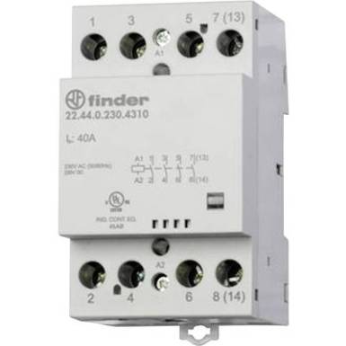 V&eacute;dő 1 db 22.44.0.024.4310 Finder 4 z&aacute;r&oacute; 24 V/DC, 24 V/AC 40 A