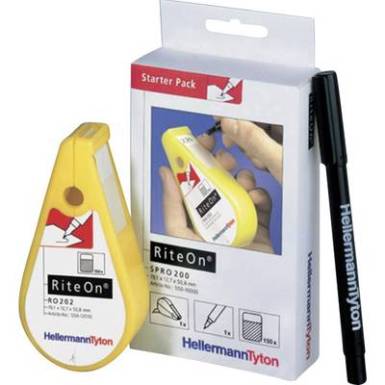 RiteOn(R) starter csomag &eacute;s t&ouml;lt&ouml;tt adagol&oacute; Etikettek &iacute;venk&eacute;nt: 150 SPRO200-1401-WH Feh&eacute;r HellermannTyton Tartalom: 1 k&eacute;szlet