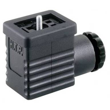 Szelepcsatlakozó, 2 + PE pólusú, fekete, HTP M1NS2000 Szelepcsatlakozó, 2 + PE pólusú, fekete, HTP M1NS2000