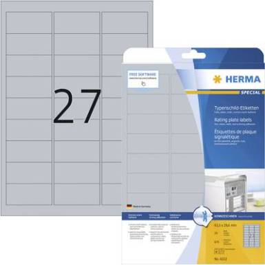 Etikettek, A4, 63,5 x 29,6 mm, 675 db, Herma 4222 Etikettek, A4, 63,5 x 29,6 mm, 675 db, Herma 4222