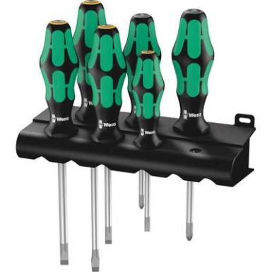 Műhely Csavarhúzó készlet 6 részes Wera 334/355/6 Rack Egyeneshornyú, Kereszthornyú Pozidriv Műhely Csavarhúzó készlet 6 részes Wera 334/355/6 Rack Egyeneshornyú, Kereszthornyú Pozidriv