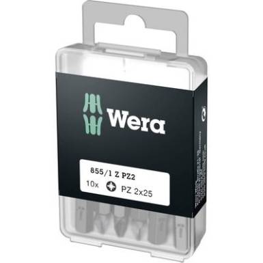Kereszthornyú bit PZ 2 Wera 855/1 Z DIY SiS Szerszámacél Kemény edzett D 6.3 10 db Kereszthornyú bit PZ 2 Wera 855/1 Z DIY SiS Szerszámacél Kemény edzett D 6.3 10 db