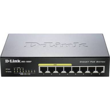 D-Link DGS-1008P Hálózati switch 8 port 1 Gbit/s PoE funkció D-Link DGS-1008P Hálózati switch 8 port 1 Gbit/s PoE funkció