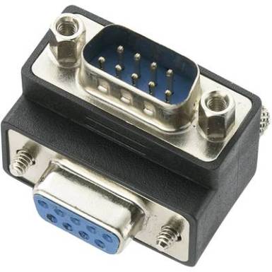 Soros átalakító adapter, 90°, 1x D-SUB dugó, 9 p. - 1x D-SUB alj, 9 p., fekete, Renkforce Soros átalakító adapter, 90°, 1x D-SUB dugó, 9 p. - 1x D-SUB alj, 9 p., fekete, Renkforce