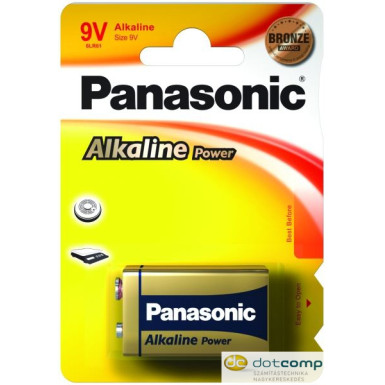 Panasonic 9V Alkáli elem Alkaline Power (1db / csomag) /6LR61APB/1BP/