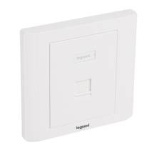 Legrand s&uuml;llyesztett szerelv&eacute;ny - 1xRJ45 keystone port fogad&aacute;s&aacute;ra egyenes feh&eacute;rburkolattal &eacute;s kerett
