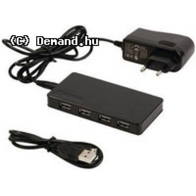 NEDIS USB HUB  7 Port 2.0 + k&uuml;lső t&aacute;p 2,5A Nedis UHUBU2730BK