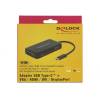 DeLock USB Type-C male > VGA/HDMI/DVI/DisplayPort female adapter Black 63929