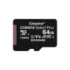 KINGSTON Mem&oacute;riak&aacute;rtya MicroSDXC 64GB  Canvas Select Plus 100R A1 C10 + Adapter SDCS2/64GB