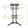 TECHLY G&ouml;rgethető TV padl&oacute; &aacute;llv&aacute;ny, f&eacute;kezhető kerekekkel, 30-65" maxim&aacute;lis kijelző m&eacute;ret, maxim&aacute;lisan 60kg. teherb&iacute;r&aacute;s, ICA-TR6