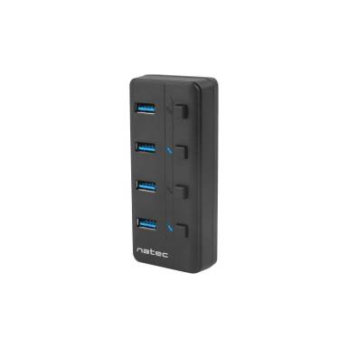 Natec Hub USB 3.0 Mantis2, 4-ports on/off with AC Adapter, Black NHU-1557 Natec Hub USB 3.0 Mantis2, 4-ports on/off with AC Adapter, Black NHU-1557