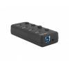 Natec Hub USB 3.0 Mantis2, 4-ports on/off with AC Adapter, Black NHU-1557