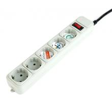 Gembird Surge protector, 5 sockets (Schuko), 3m, grey SPG3-B-10C
