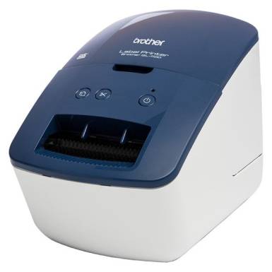 BROTHER C&iacute;mkenyomtat&oacute; QL-600, asztali, therm&aacute;l, 71 mm/mp, USB, 300dpi, DK c&iacute;mke QL600BXX1