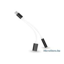 Haffner USB Type-C adapter 3,5 mm jack f&uuml;llhallgat&oacute;hoz/Type-C t&ouml;ltőh&ouml;z - fekete/feh&eacute;r PT-4851